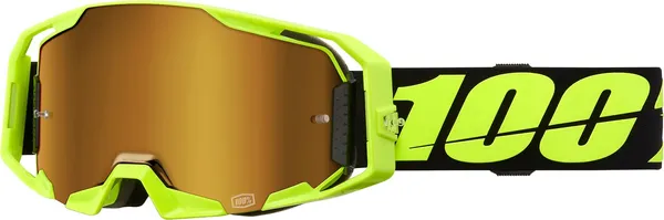 Ochelari ATV Cross 100% Armatic, lentila oglinda aurie