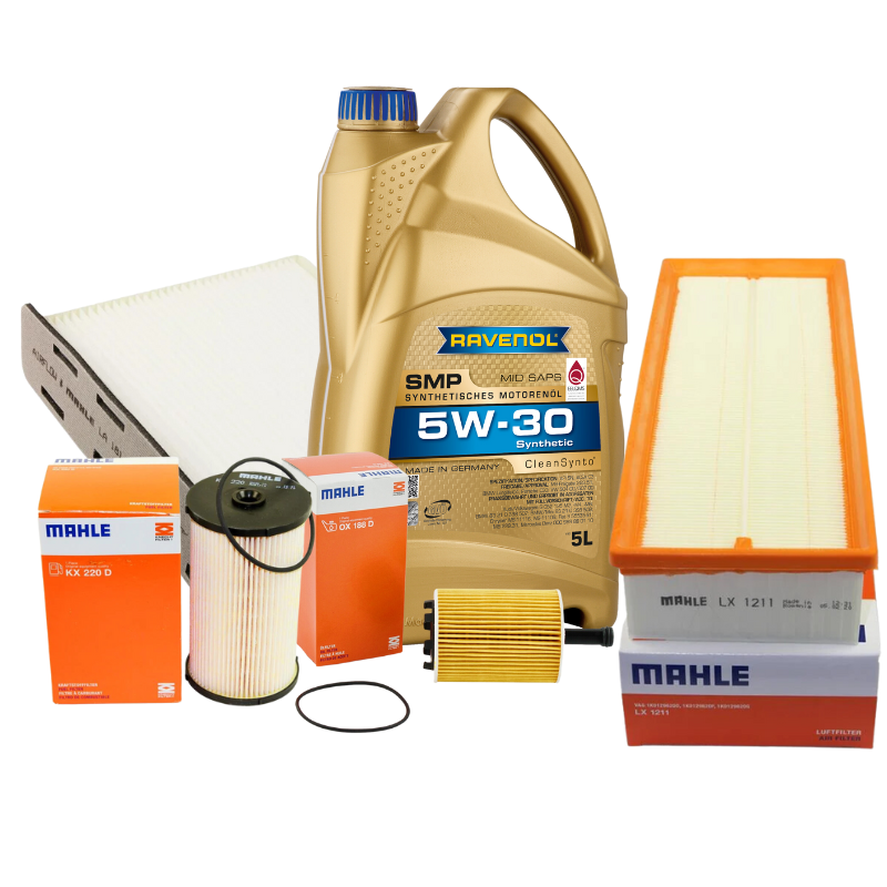 Pachet schimb ulei GOLD Ravenol 5W30 + filtre Mahle VAG TDI