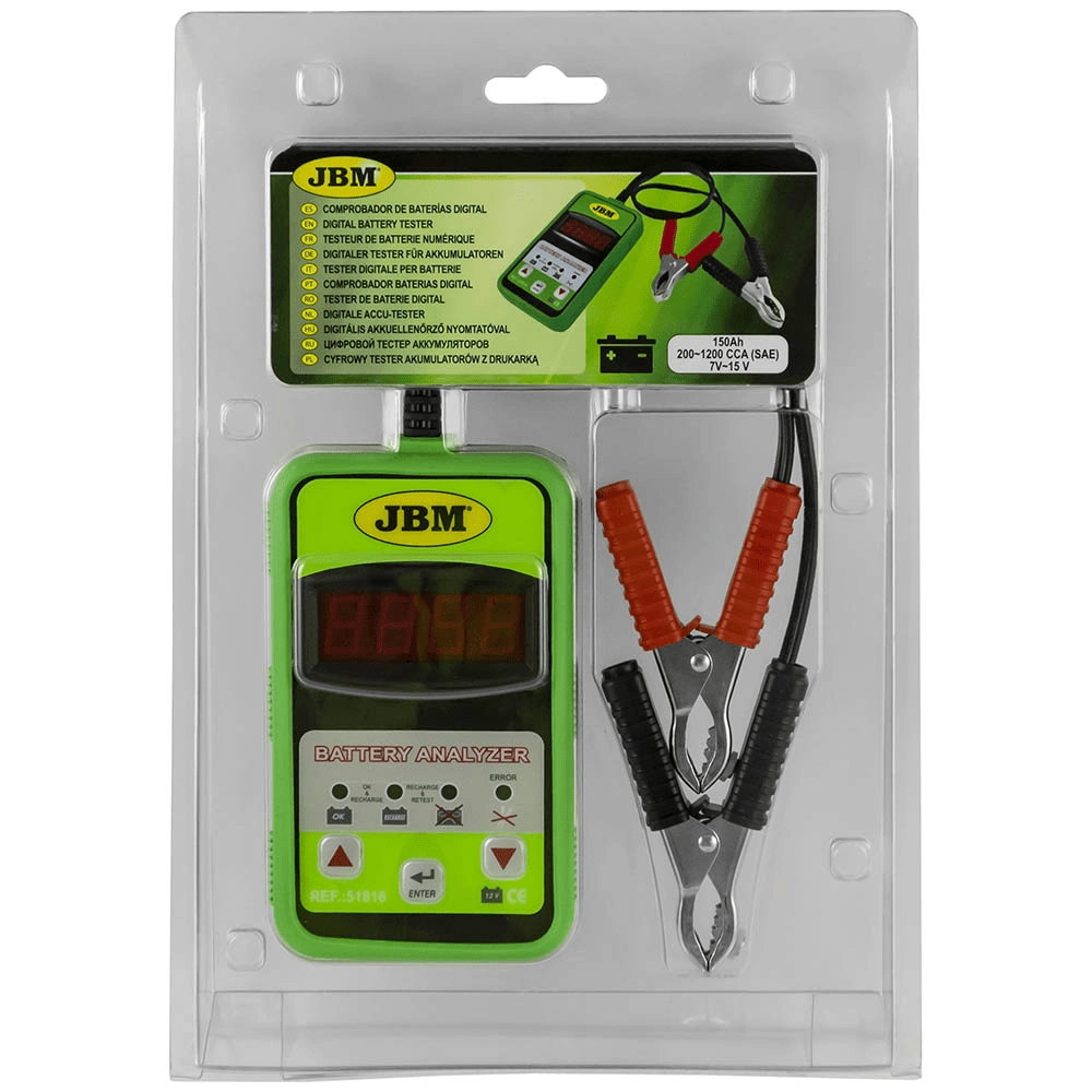 Tester Baterie Digital JBM 12V, masurare CCA, ecran LED