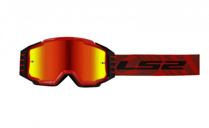 Ochelari LS2 Cross Lentilă Oglindă Roșu - imagine 2