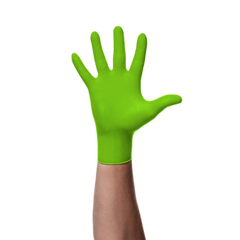 Manusi Nitril Verde Textura Diamantata XL, 100 Buc - Jbm