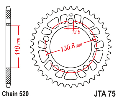JT Pinion Spate Aluminiu BMW S1000RR 44D