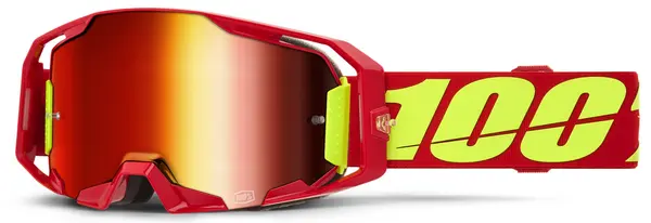 Ochelari ATV Cross 100% Armatic, lentila oglinda rosie, rama rosu