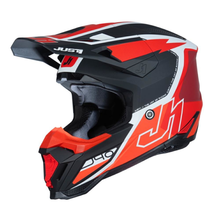 Casca Motocross ATV Just1 J40 Flash, XL, Rosu Alb Negru