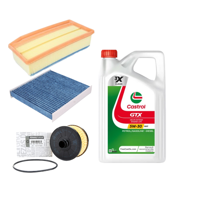 Pachet revizie Dacia 0.9 TCe: ulei Castrol RN17 + filtre