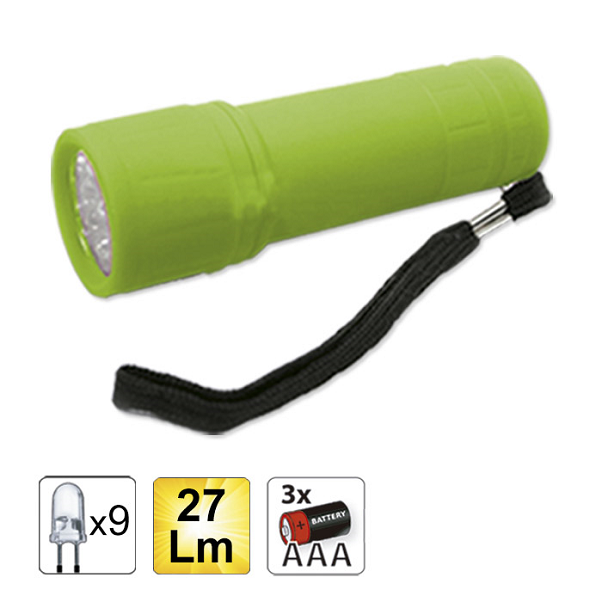 Lanternă Plastic 9 LEDuri Verde JBM - Compactă și Practică