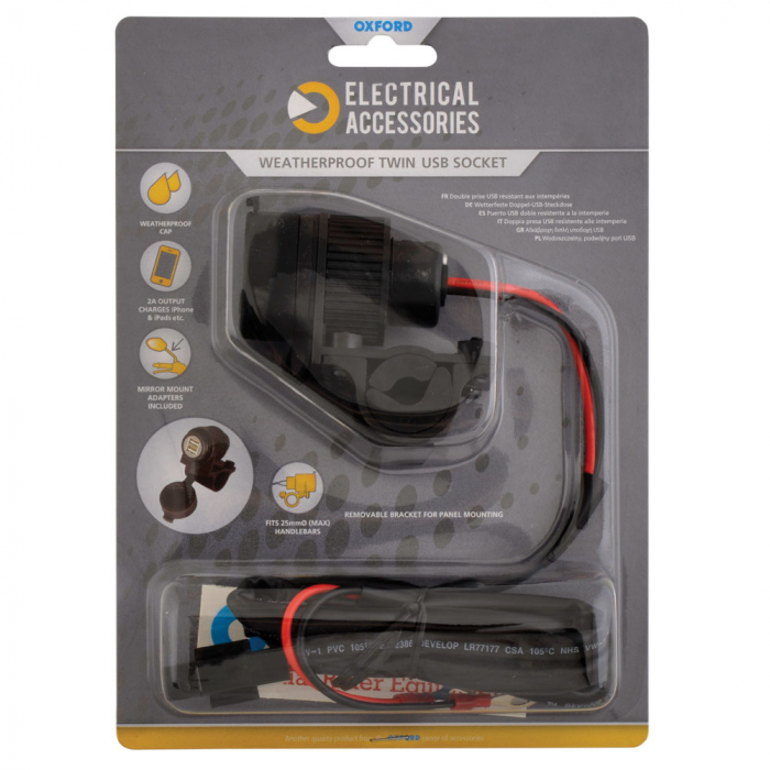 Oxford Incarcator USB Dual Motocicleta 2A