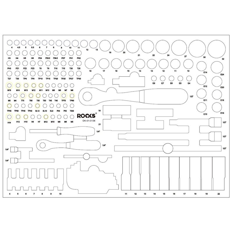 Trusa Scule ROOKS OK-01.3136, 155 Piese - imagine 1