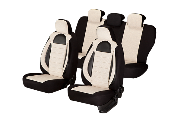 Set huse scaun Racing bej Umbrella, compatibile AIRBAG