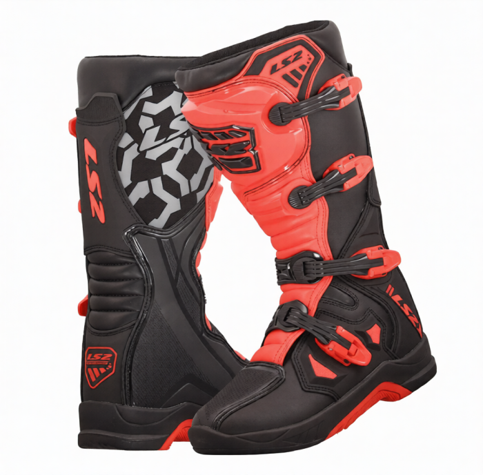 Cizme Cross Enduro LS2 Raptor, mărimea 45, roșii