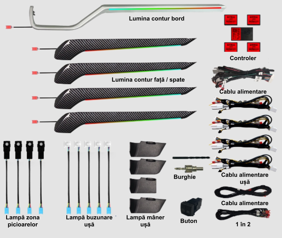 Hmyc Lumini Ambientale RGB pentru Toyota RAV4 - imagine 2
