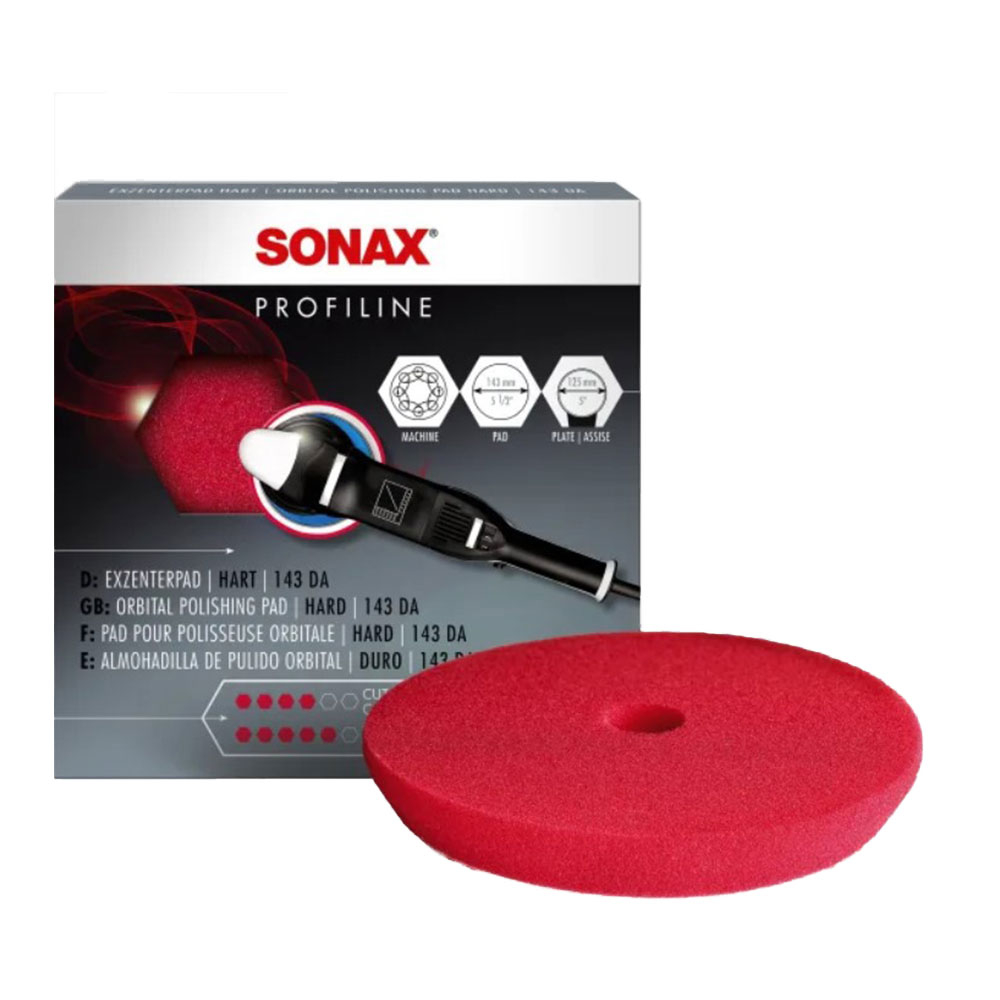 Burete rosu de polish Sonax 143mm cu sistem velcro