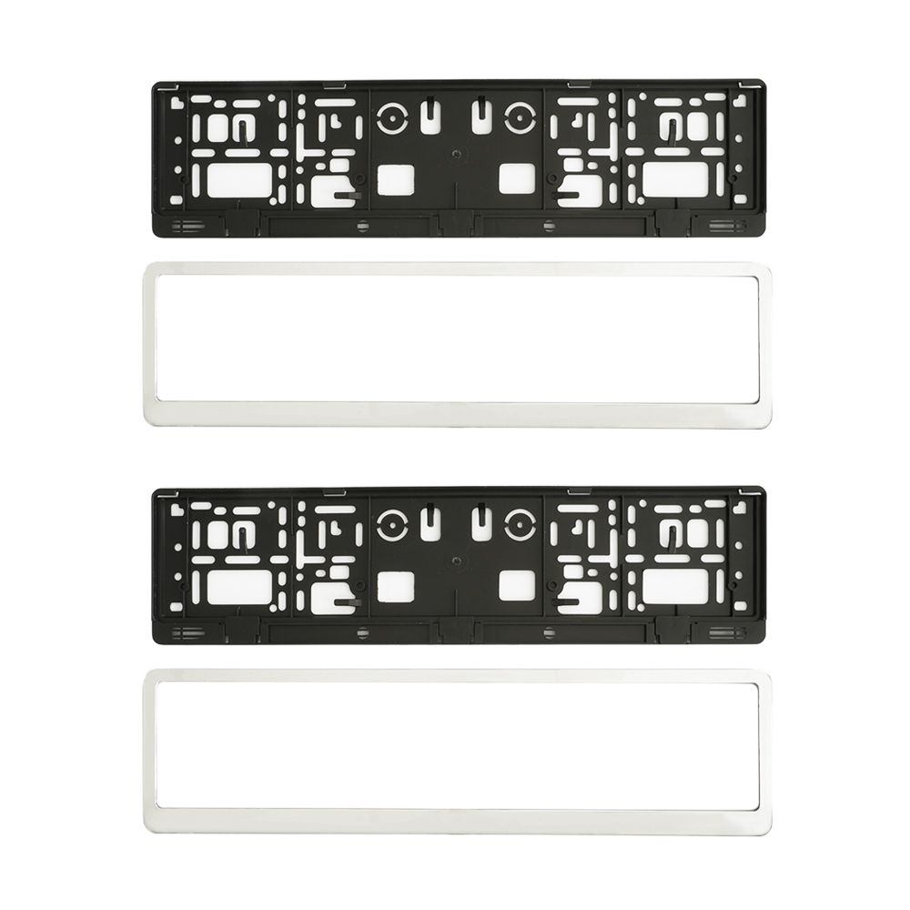 Suport Numar Inmatriculare Mega Drive Cromat, Set 2 Buc