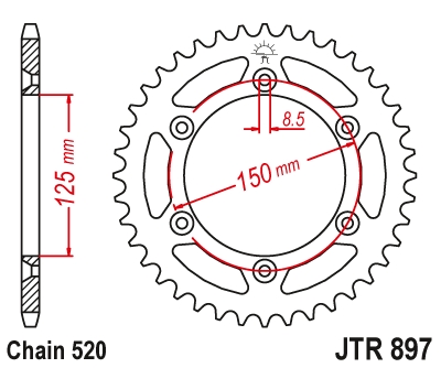 JT Foie Spate JTR897 50 Dinti KTM Duke