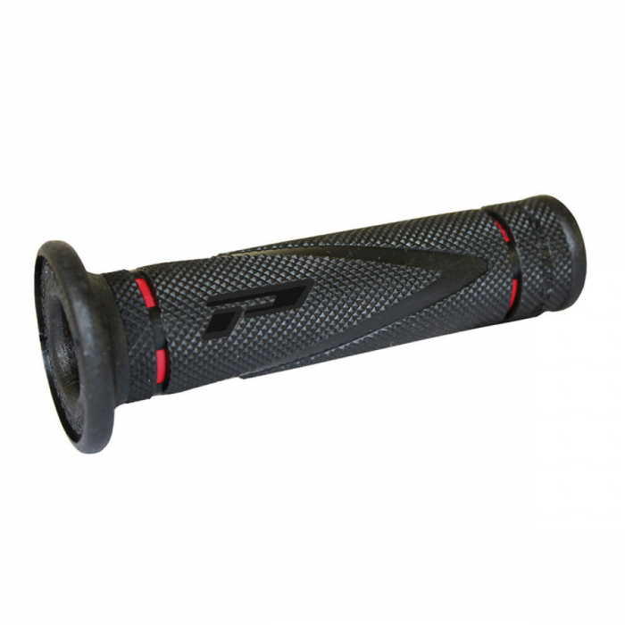 Mansoane Progrip 838 capat inchis, ghidon 22mm, negru-rosu