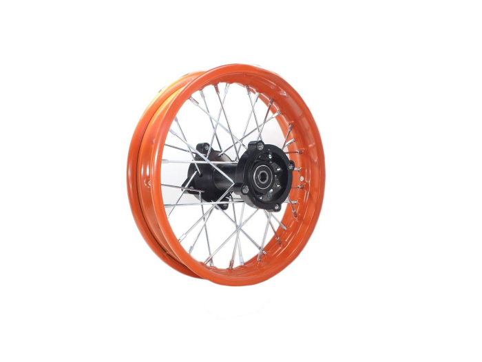Roata completa spate cross 125cc portocaliu Roy 1.85x12