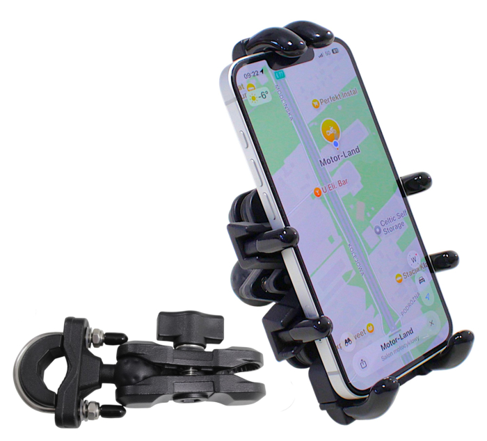 Suport telefon Power Force 8306 pe ghidon, reglabil
