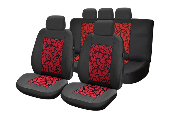 Set Huse Scaun Lux Rosu Umbrella, Compatibile AIRBAG