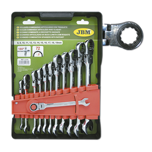 Set 12 Chei Combinate Flexibile cu Clichet JBM, 8-19 mm