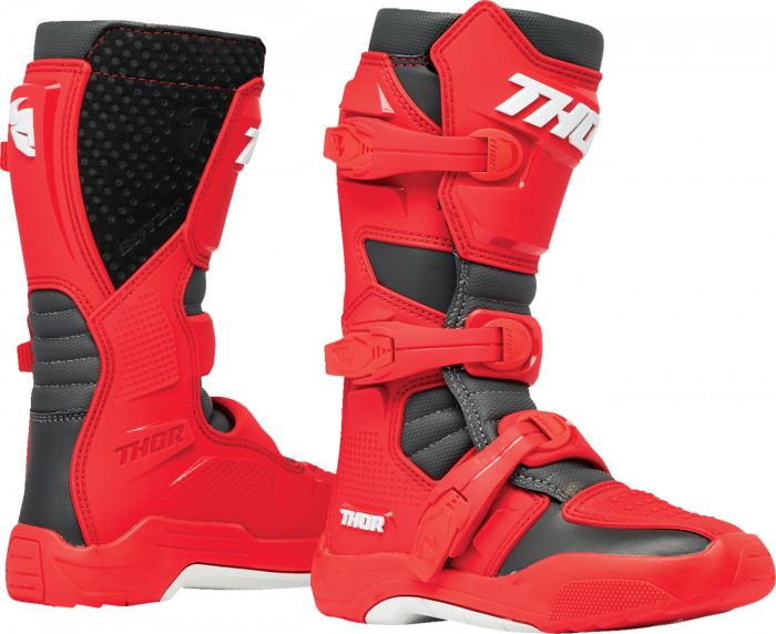 Cizme copii ATV cross Thor Blitz XR, rosu-negru, marime 36