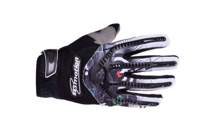 Manusi moto InMotion Range Negru Alb XXL piele textil
