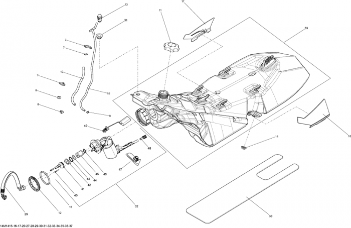 Laterala Rezervor Dreapta Ski-Doo BRP Originală