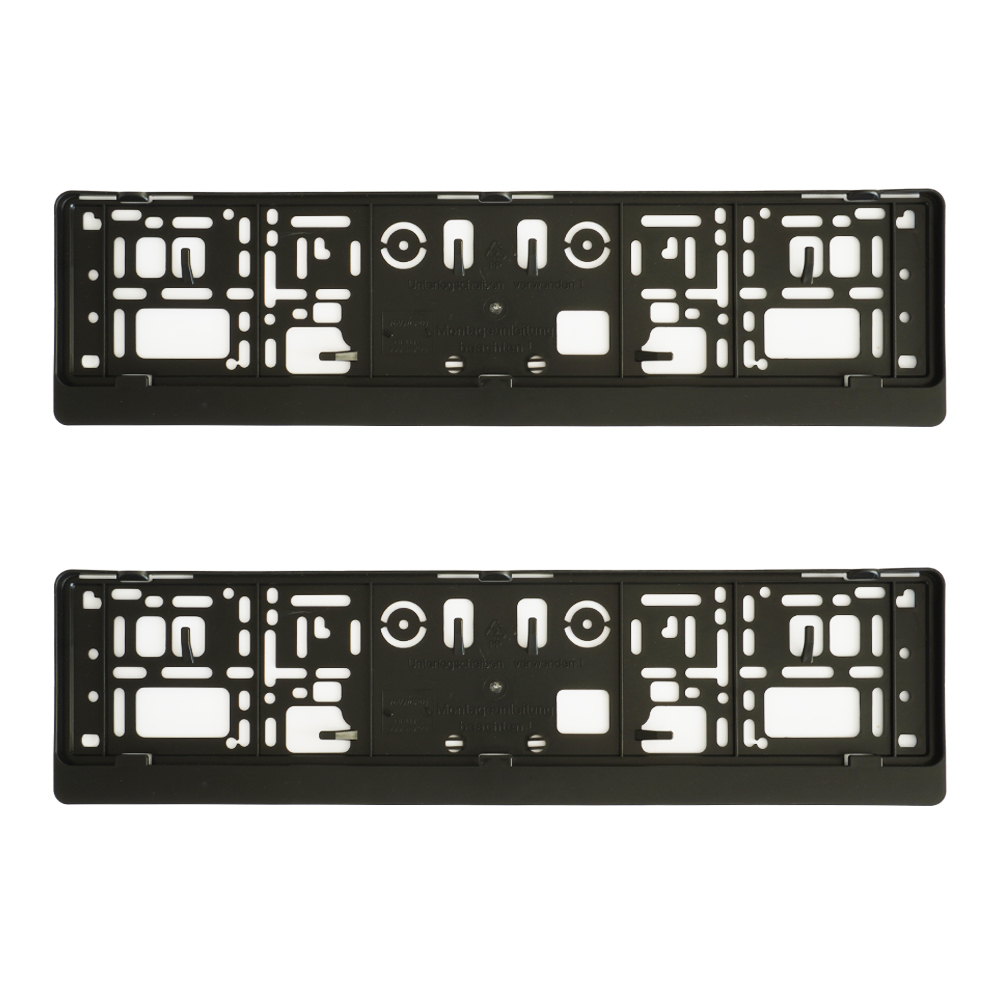 Suport Numar Inmatriculare Mega Drive Set 2 Buc Negru